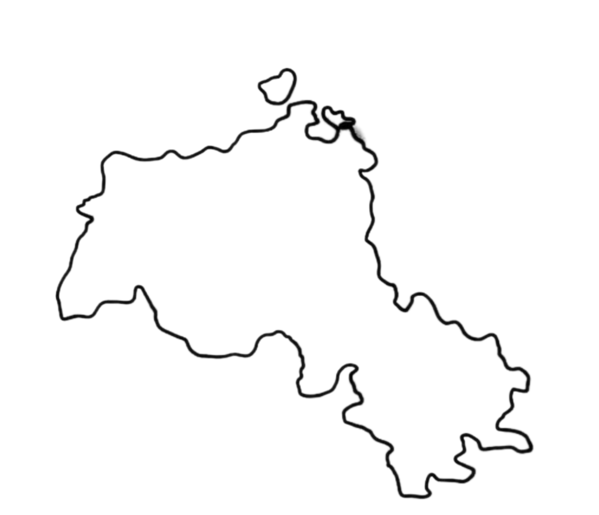Kurdistan map outline